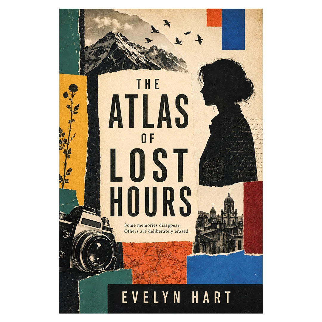 The Atlas of Lost Hours — Literary Mystery Book Cover Design